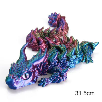 Movable 3D Printed Dragon Toy – Articulated Fidget & Desk Ornament for Stress Relief & Gifting