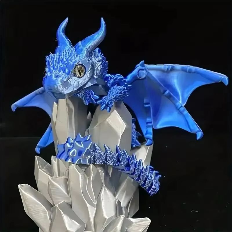 Movable 3D Printed Dragon Toy – Articulated Fidget & Desk Ornament for Stress Relief & Gifting