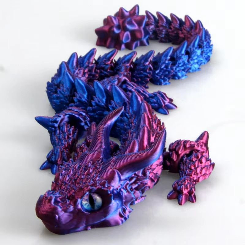 Movable 3D Printed Dragon Toy – Articulated Fidget & Desk Ornament for Stress Relief & Gifting