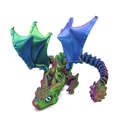 Movable 3D Printed Dragon Toy – Articulated Fidget & Desk Ornament for Stress Relief & Gifting