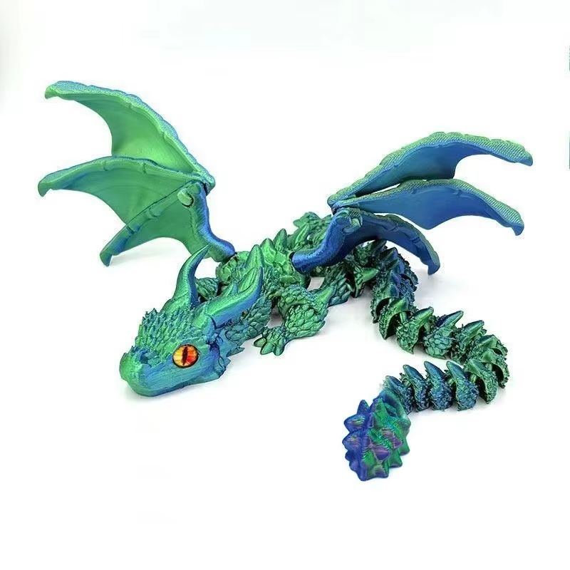 Movable 3D Printed Dragon Toy – Articulated Fidget & Desk Ornament for Stress Relief & Gifting