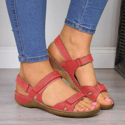 ComfortAir Womens Breathable Open Toe Flat Sandals Lightweight Summer Shoes for Elderly