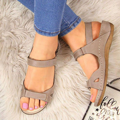 ComfortAir Womens Breathable Open Toe Flat Sandals Lightweight Summer Shoes for Elderly