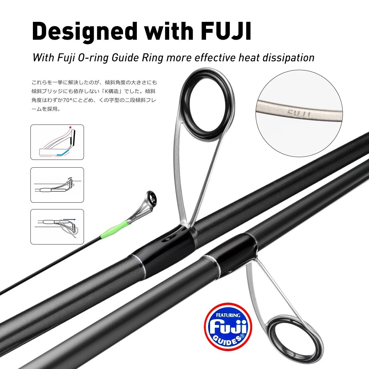 Long Casting Inshore Fishing Rod with Fuji Guides for Seabass 2.7m or 3.0m Spinning Rod