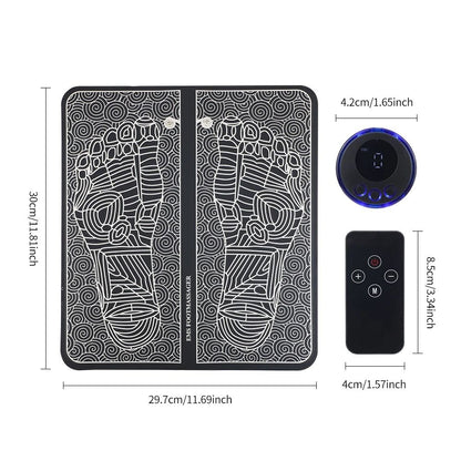 Electric EMS Foldable Foot Massager Pad with 8 Modes & 19 Intensity Levels