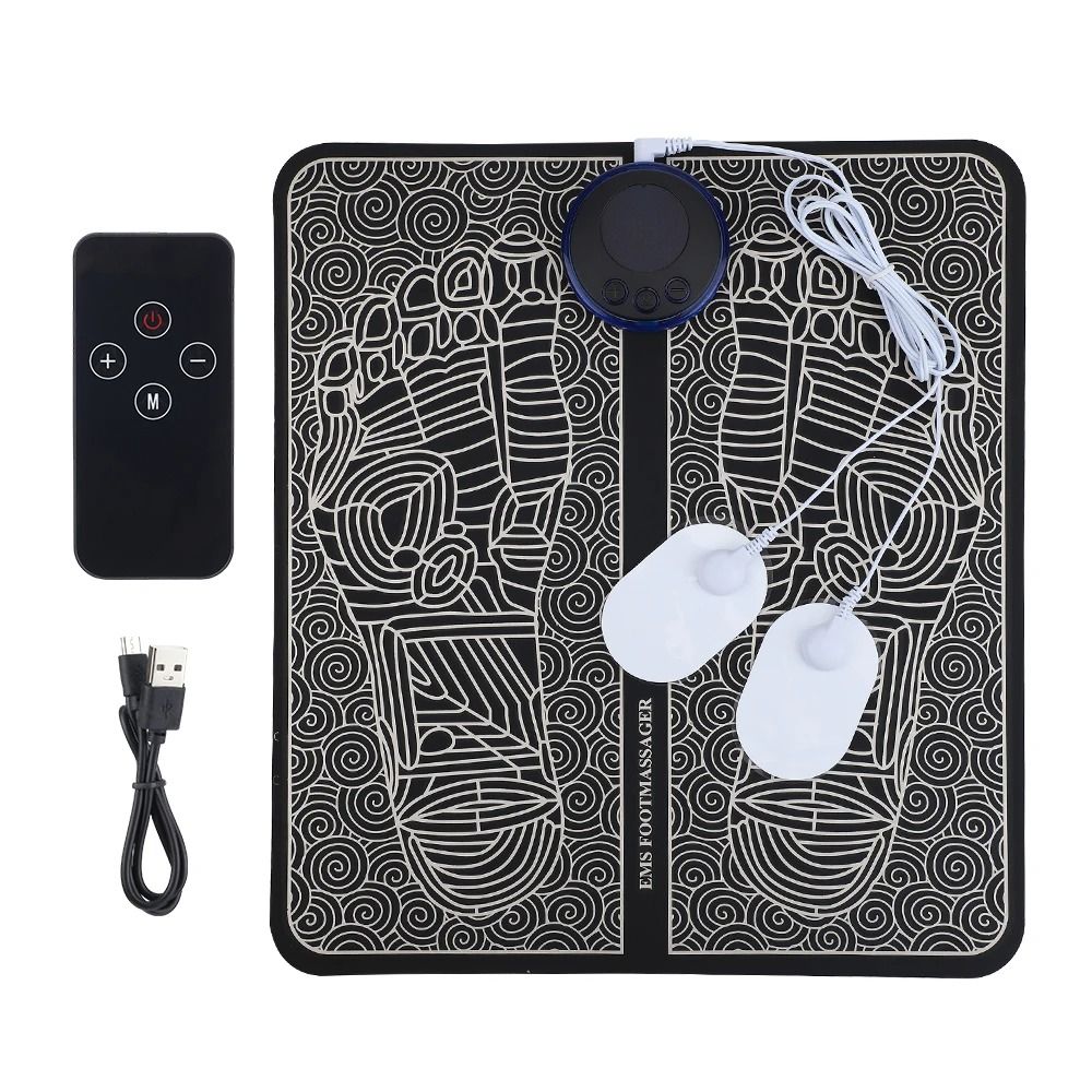Electric EMS Foldable Foot Massager Pad with 8 Modes & 19 Intensity Levels