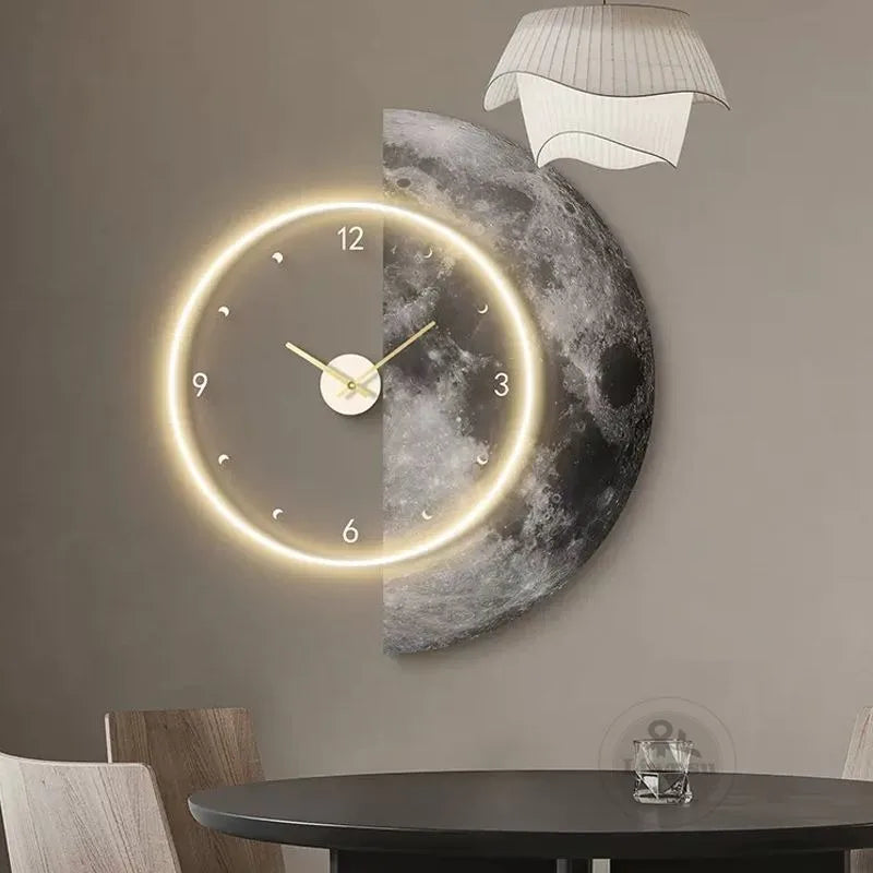 Aesthetic LED Luxury Modern Wall Clocks, Elegant Stylish Clock for Bedrooms, Living Room Decor Accessories