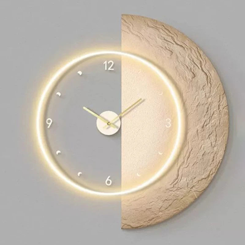 Aesthetic LED Luxury Modern Wall Clocks, Elegant Stylish Clock for Bedrooms, Living Room Decor Accessories