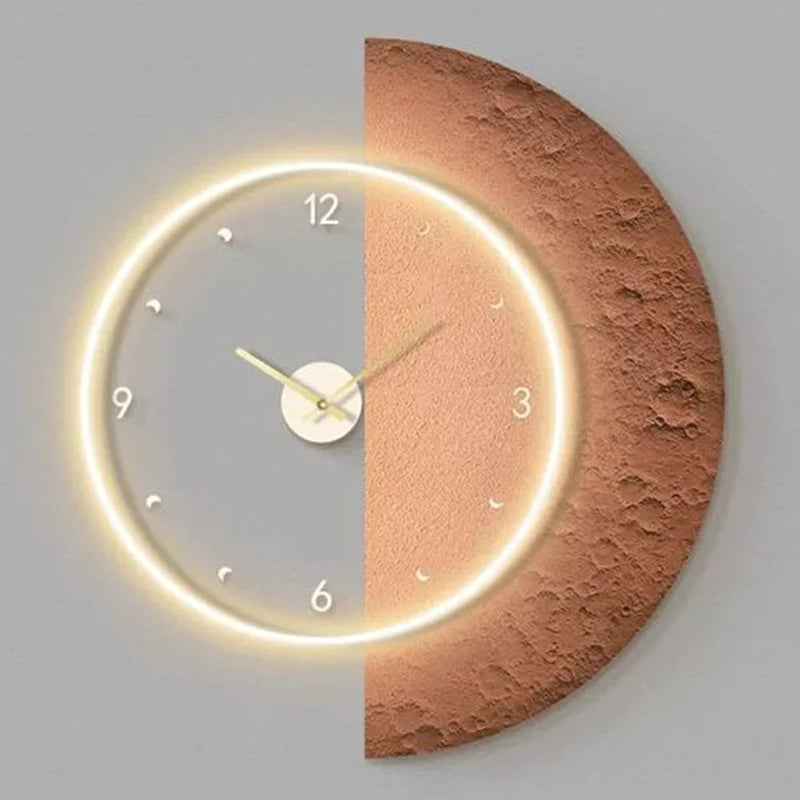 Aesthetic LED Luxury Modern Wall Clocks, Elegant Stylish Clock for Bedrooms, Living Room Decor Accessories
