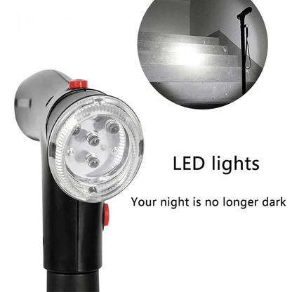 Adjustable Collapsible Walking Cane with LED Light and Alarm