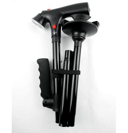 Adjustable Collapsible Walking Cane with LED Light and Alarm