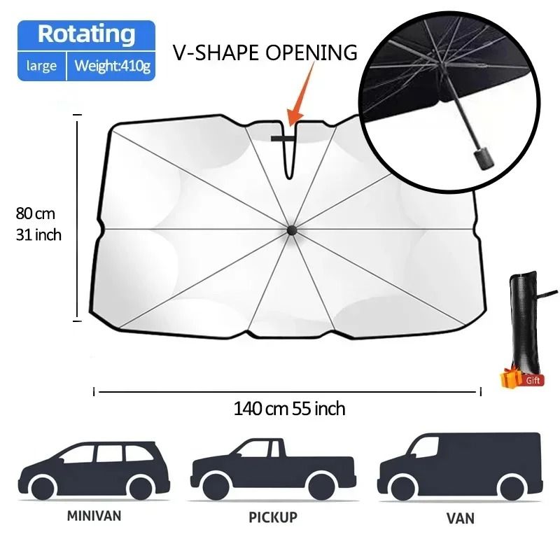 Foldable Windshield Umbrella Sunshade for Car Heat Protection