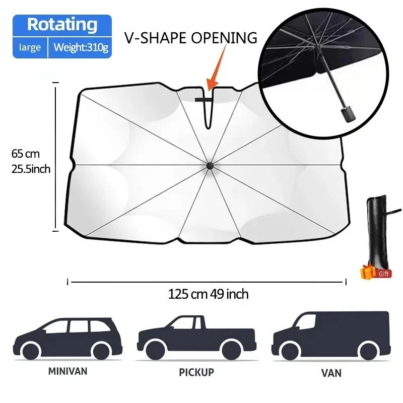 Foldable Windshield Umbrella Sunshade for Car Heat Protection