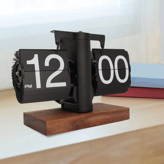 Digital Flip-Down Clock Retro Mechanical Table Clock - Battery Operated Automatic Flip Clock