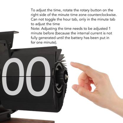 Digital Flip-Down Clock Retro Mechanical Table Clock - Battery Operated Automatic Flip Clock