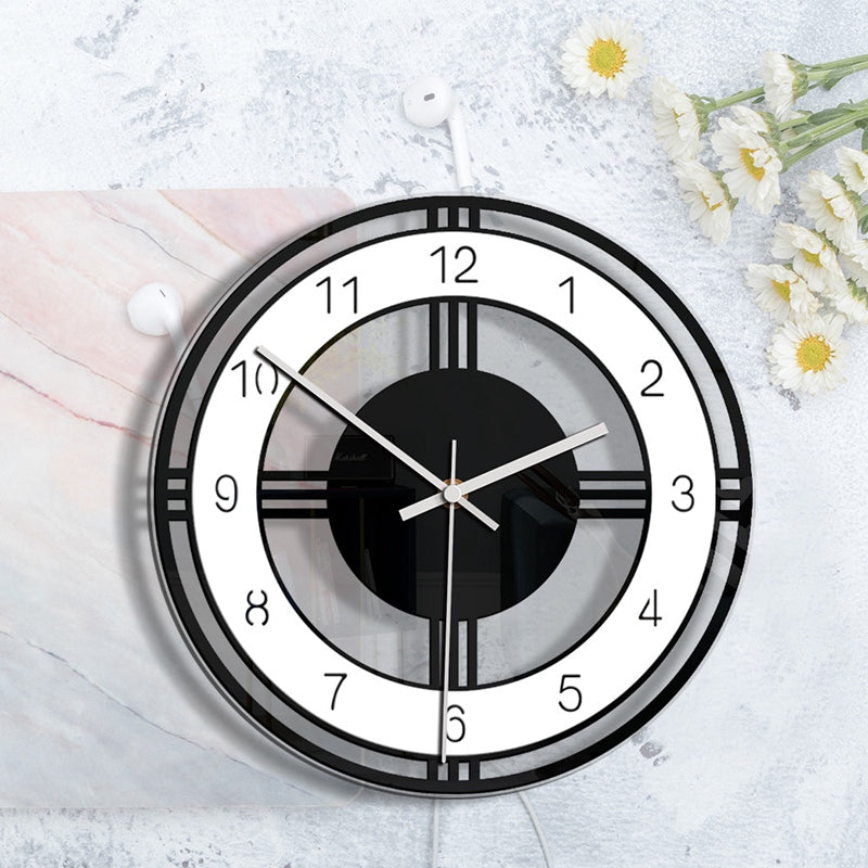 Modern Acrylic Silent Wall Clock Large Quartz Hanging, Battery Operated for Home Decor, Kitchen and Living Room Watch