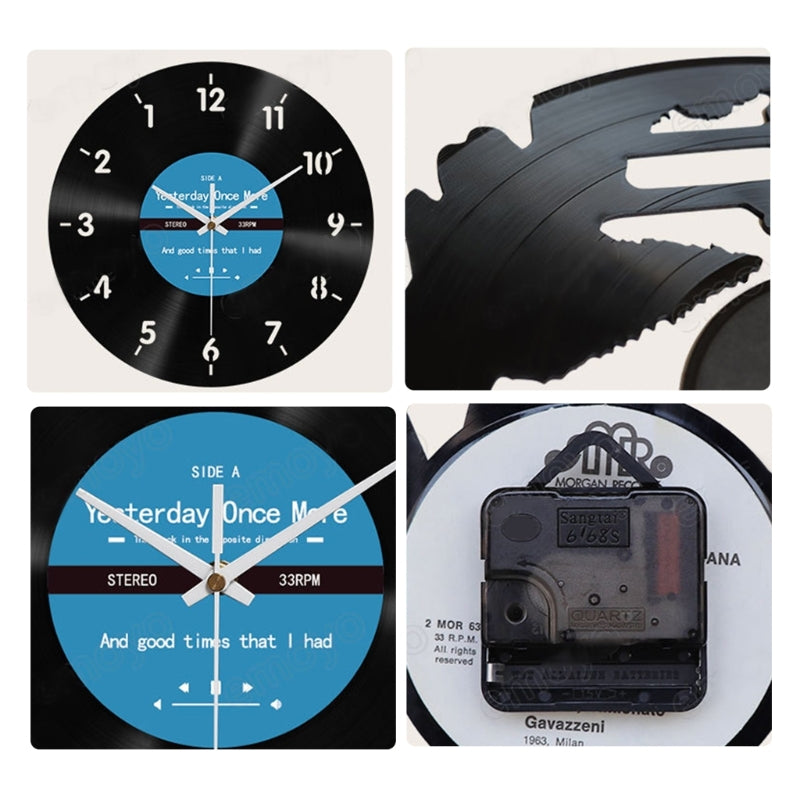 Reverse Wall Clock for Bedroom Living Room, Elegant Counterclockwise Wall Clock 12Inch, Quiet Acrylic Vinyls Record Desi
