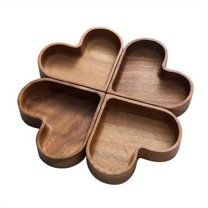 Heart Shaped Plates, Decorative Wooden Pallets for Dessert Tray, Serving Tray, Candy Dishes, Perfect for Home Decor