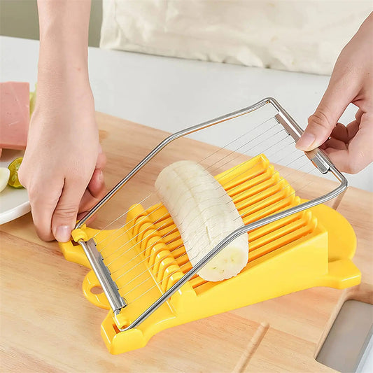 Multifunctional Egg Cutter Stainless Steel Food Slicer, Banana, Cheese, Strawberry, Kitchen Cooking Accessories