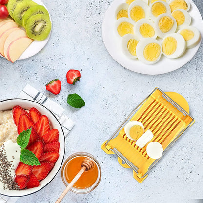 Multifunctional Egg Cutter Stainless Steel Food Slicer, Banana, Cheese, Strawberry, Kitchen Cooking Accessories