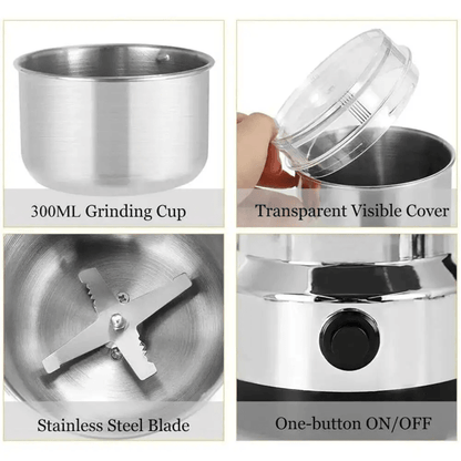 Compact Electric MultiGrain and Coffee Grinder
