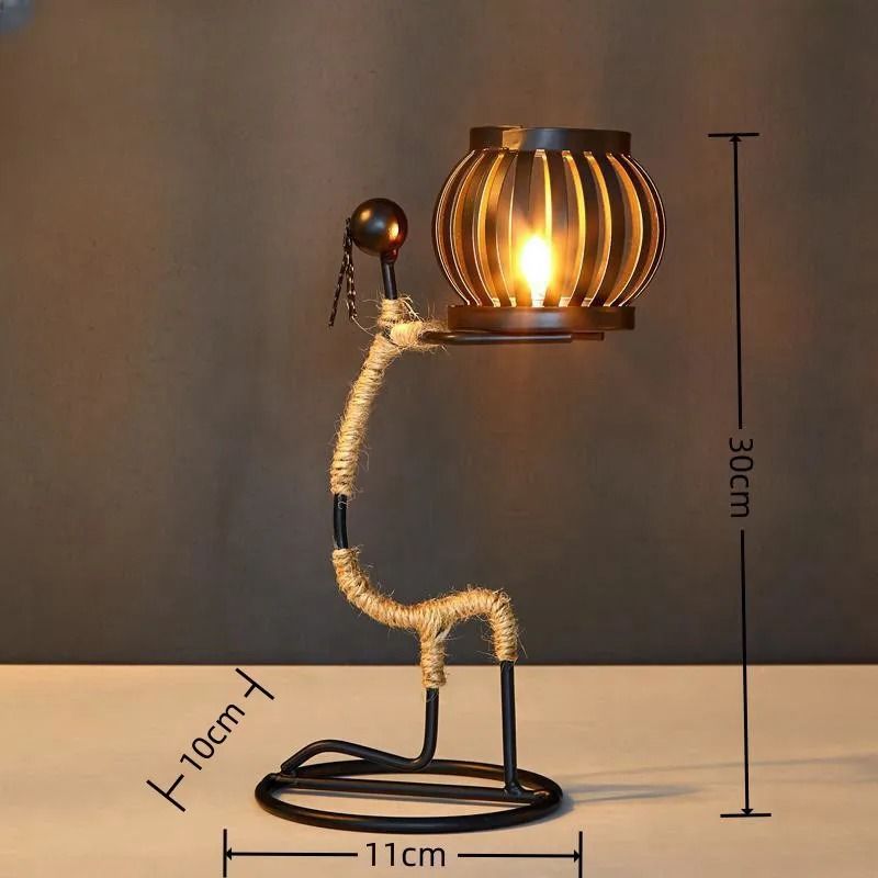 Nordic Metal Candlestick Sculpture Home Decor Figurine