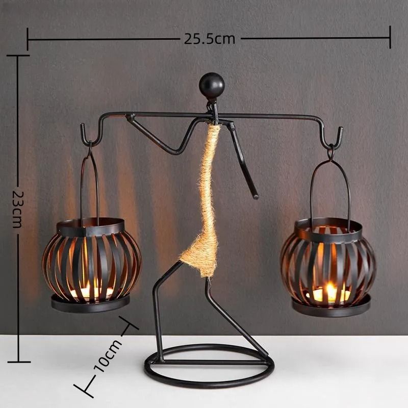 Nordic Metal Candlestick Sculpture Home Decor Figurine