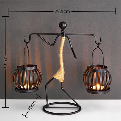 Nordic Metal Candlestick Sculpture Home Decor Figurine