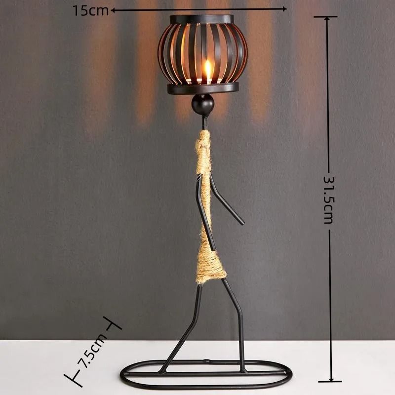 Nordic Metal Candlestick Sculpture Home Decor Figurine