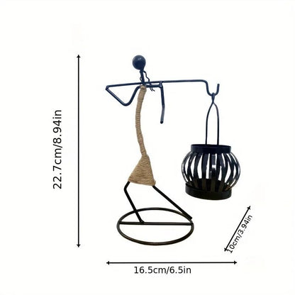 Nordic Metal Candlestick Sculpture Home Decor Figurine