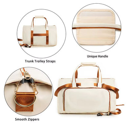 Foldable Large Capacity Travel Duffel Bag Expandable Garment Shoulder Backpack