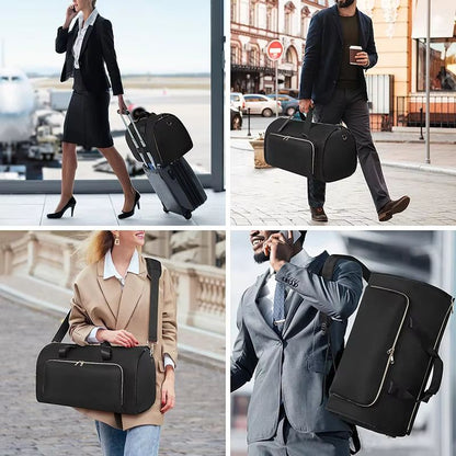 Foldable Large Capacity Travel Duffel Bag Expandable Garment Shoulder Backpack