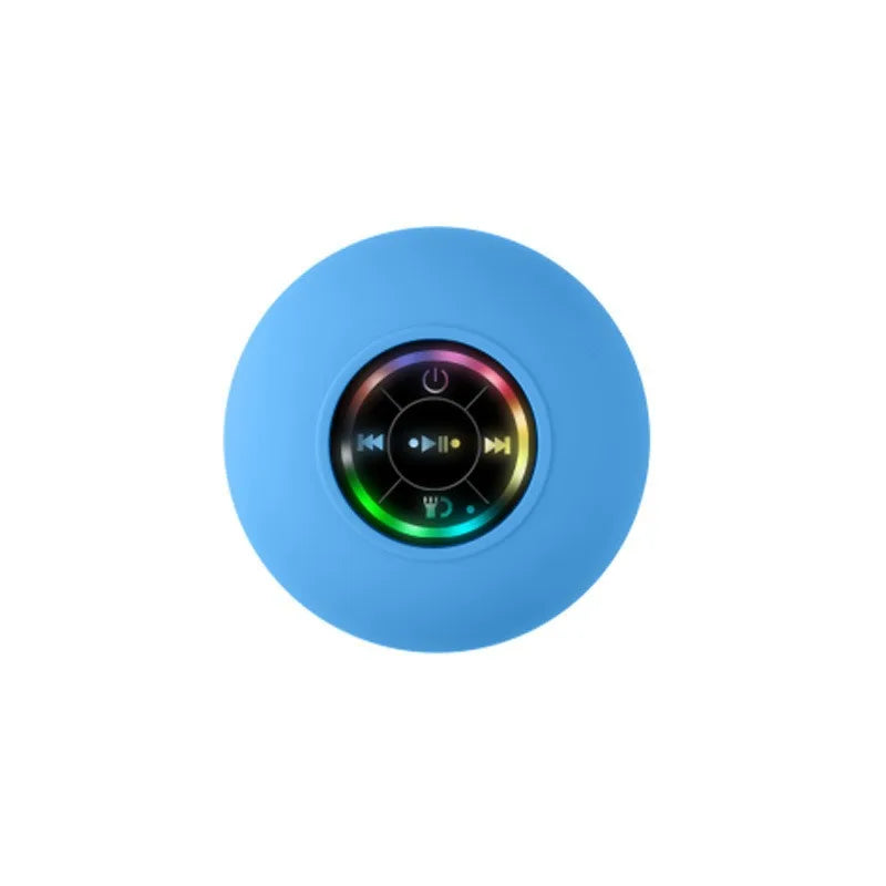 Large Suction Cup Mini Portable Speaker, Bathroom Waterproof Wireless LED Bluetooth Speaker, Outdoor Stereo Sound