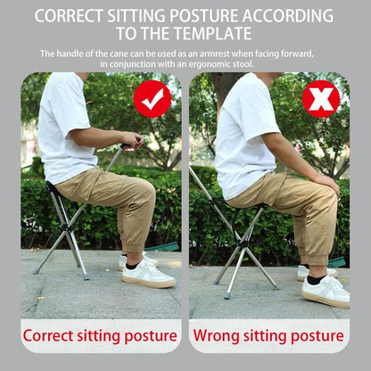 Lightweight Folding Cane with Seat, Portable Mobility Aid & Comfort