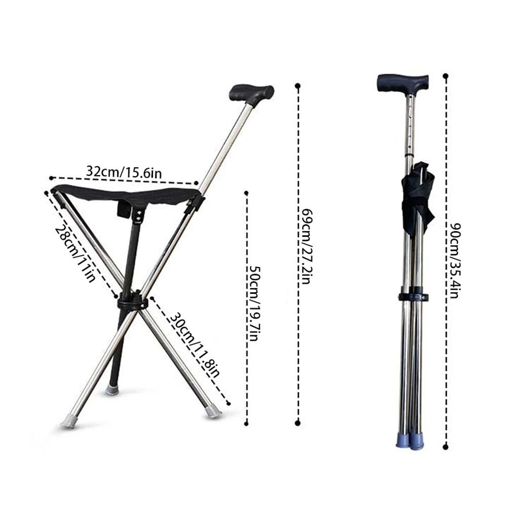 Lightweight Folding Cane with Seat, Portable Mobility Aid & Comfort
