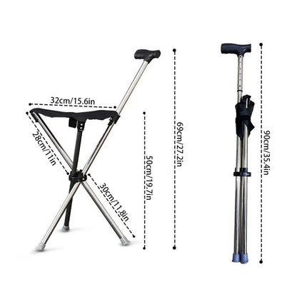 Lightweight Folding Cane with Seat, Portable Mobility Aid & Comfort