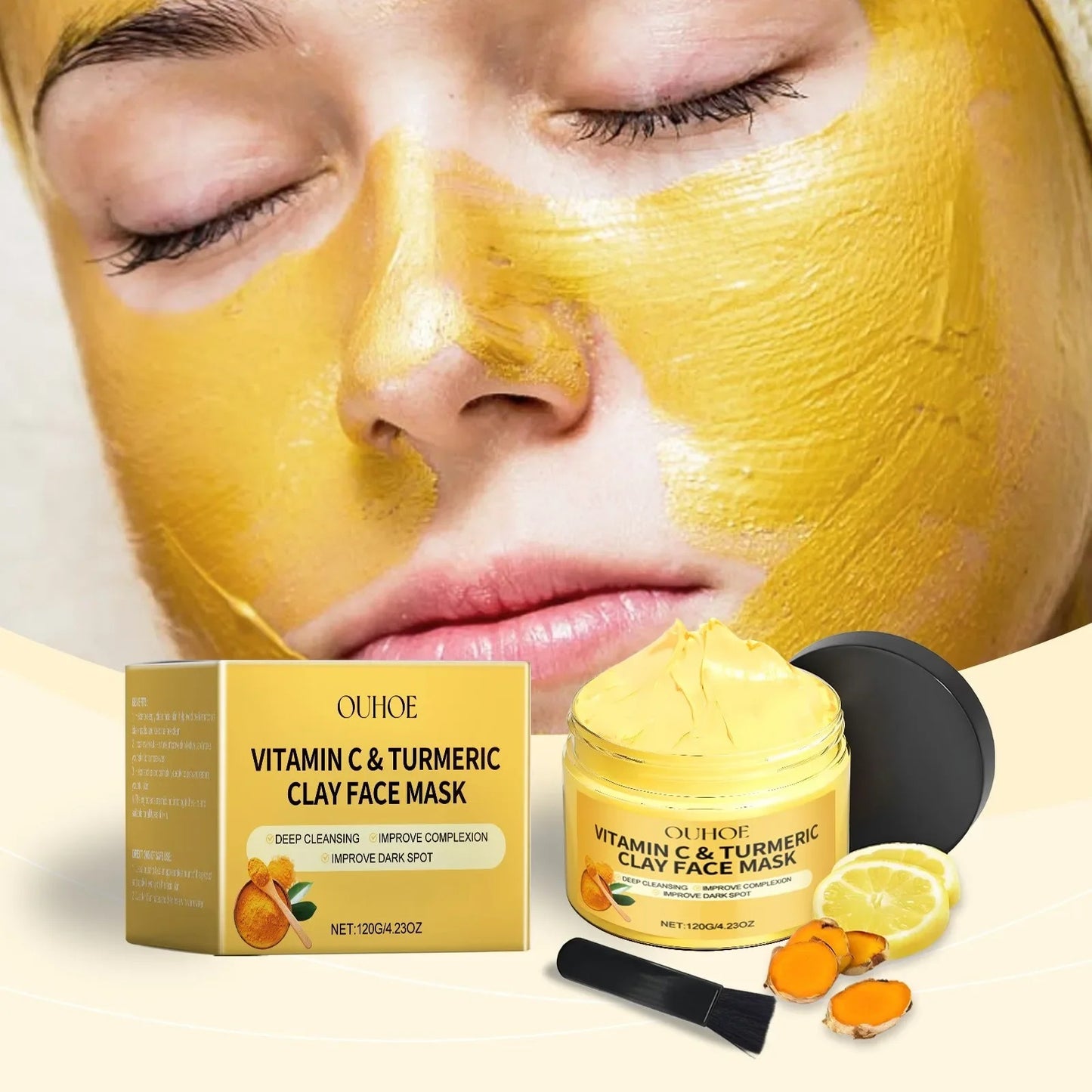 Vitamin C Turmeric Clay Mask for Brightening Deep Hydration and Smooth Skin