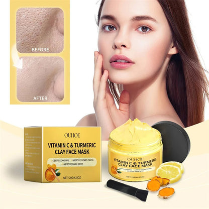 Vitamin C Turmeric Clay Mask for Brightening Deep Hydration and Smooth Skin