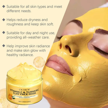 Vitamin C Turmeric Clay Mask for Brightening Deep Hydration and Smooth Skin