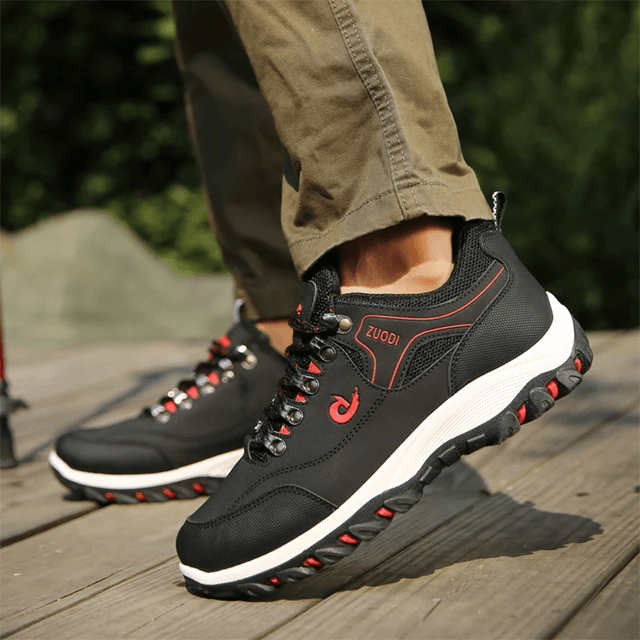 Men Leather Lightweight Walking Sneakers Casual Shoes