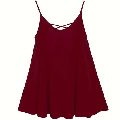Loose Fit Solid Color Chiffon Sling Dress for Women