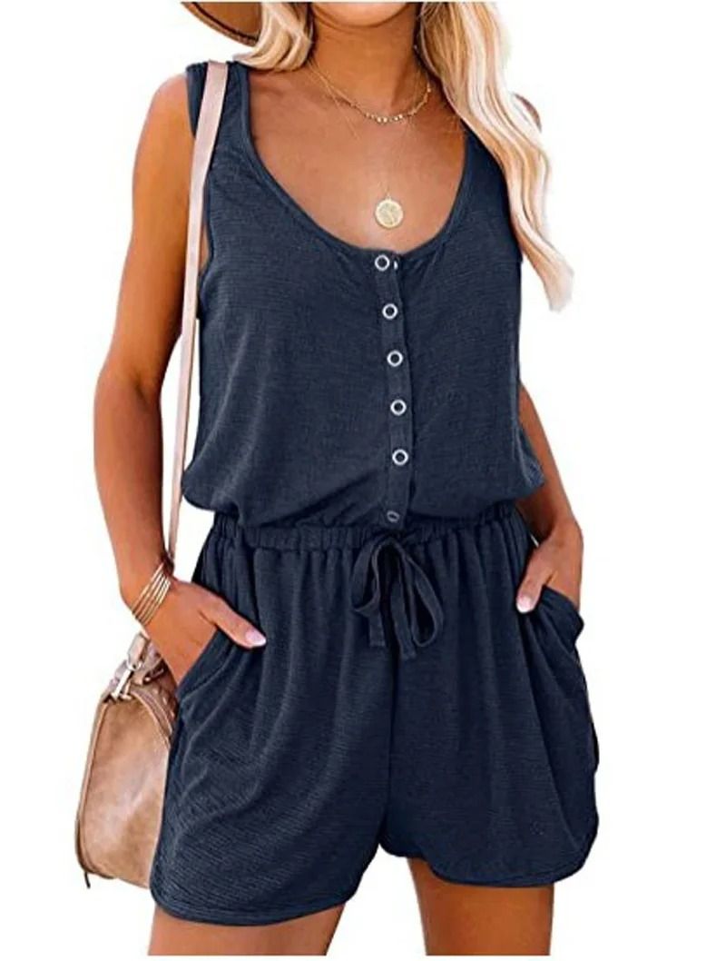 Sleeveless Waist Tie Wide Leg Jumpsuit for Women
