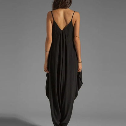Sexy V Neck Sleeveless Loose Jumpsuit for Women