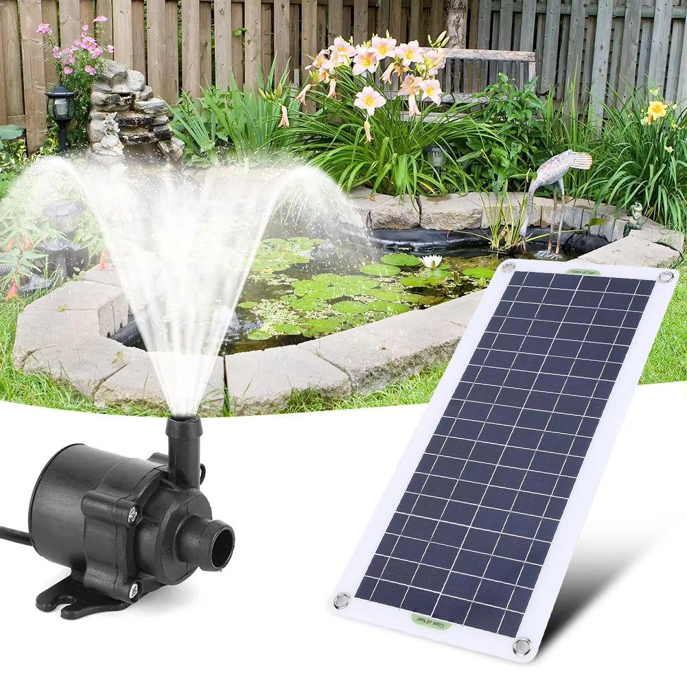50W/30W/5W 800L/H DC 12V Low Noise Brushless Solar Water Pump Kit for Outdoor Fountain, Pond, Pool & Bird Bath