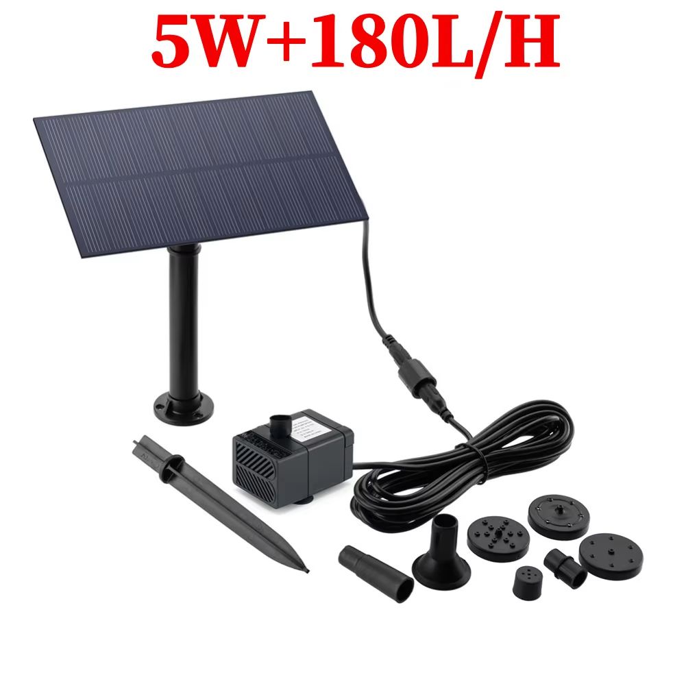 50W/30W/5W 800L/H DC 12V Low Noise Brushless Solar Water Pump Kit for Outdoor Fountain, Pond, Pool & Bird Bath