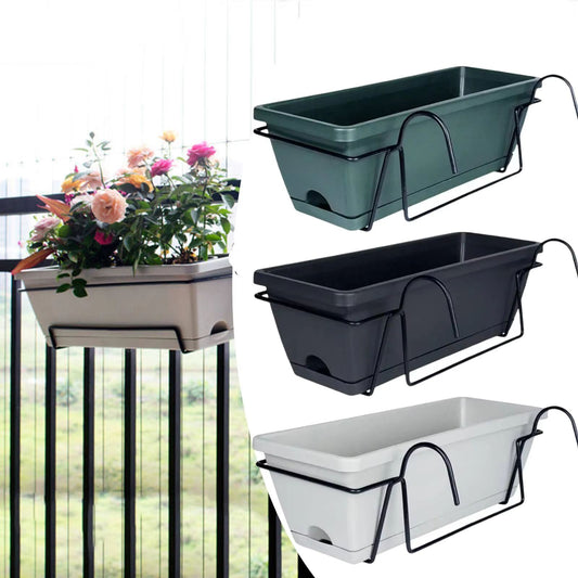 Hanging Planter for Balcony Railing Fence Planter Basket Window Box Flower Pot 6L for Garden and Yard