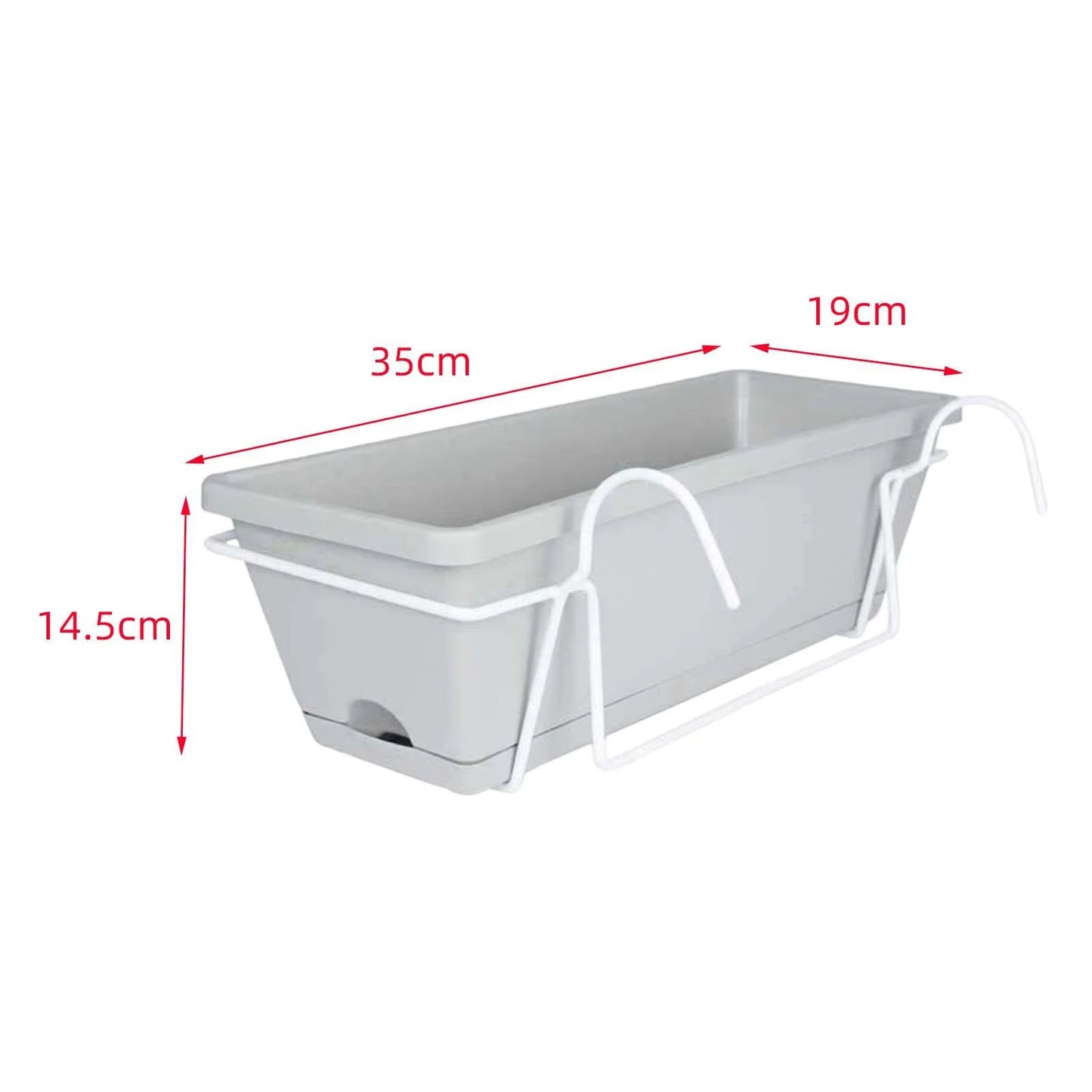Hanging Planter for Balcony Railing Fence Planter Basket Window Box Flower Pot 6L for Garden and Yard