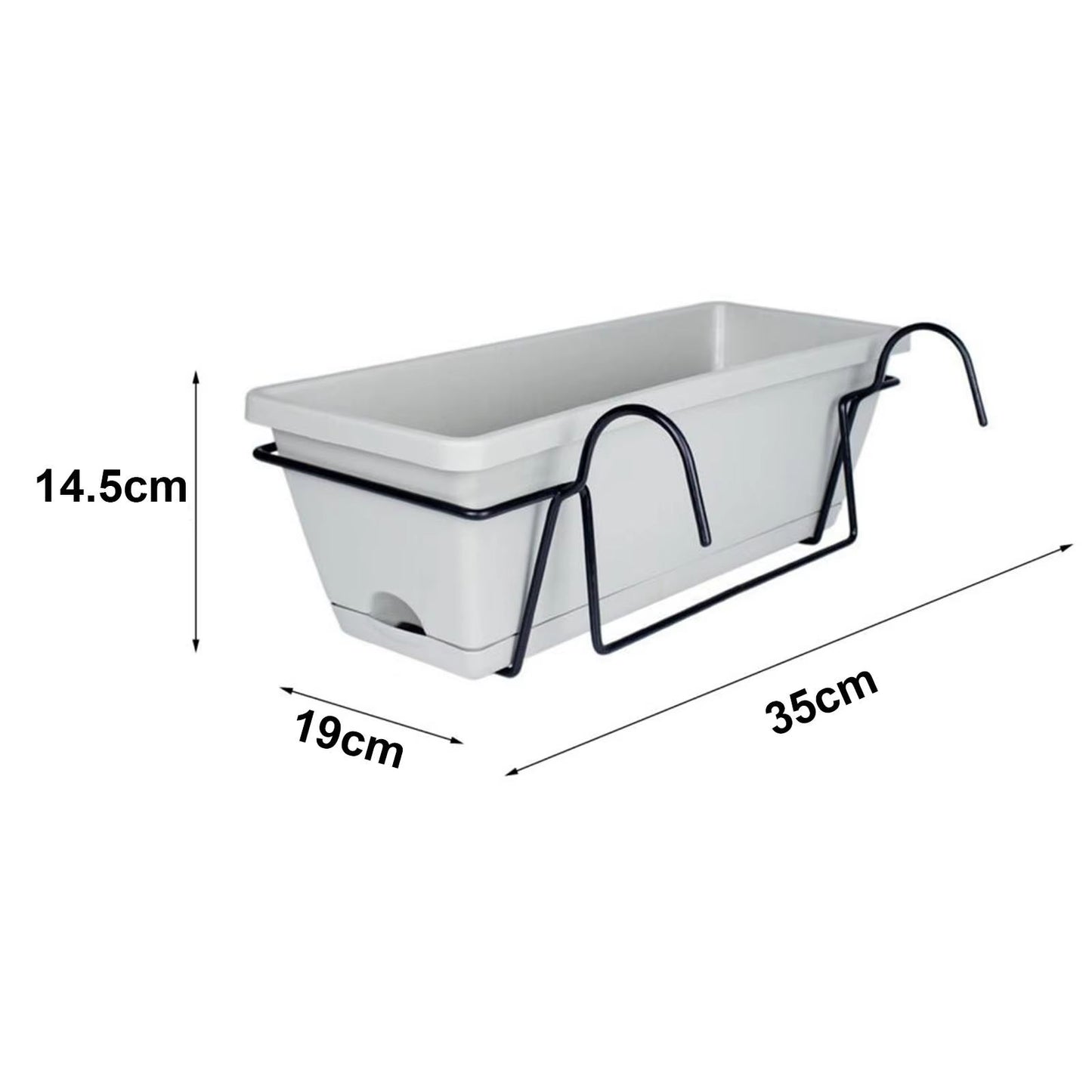 Hanging Planter for Balcony Railing Fence Planter Basket Window Box Flower Pot 6L for Garden and Yard
