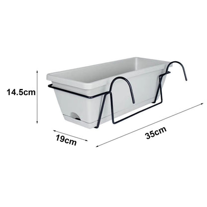 Hanging Planter for Balcony Railing Fence Planter Basket Window Box Flower Pot 6L for Garden and Yard