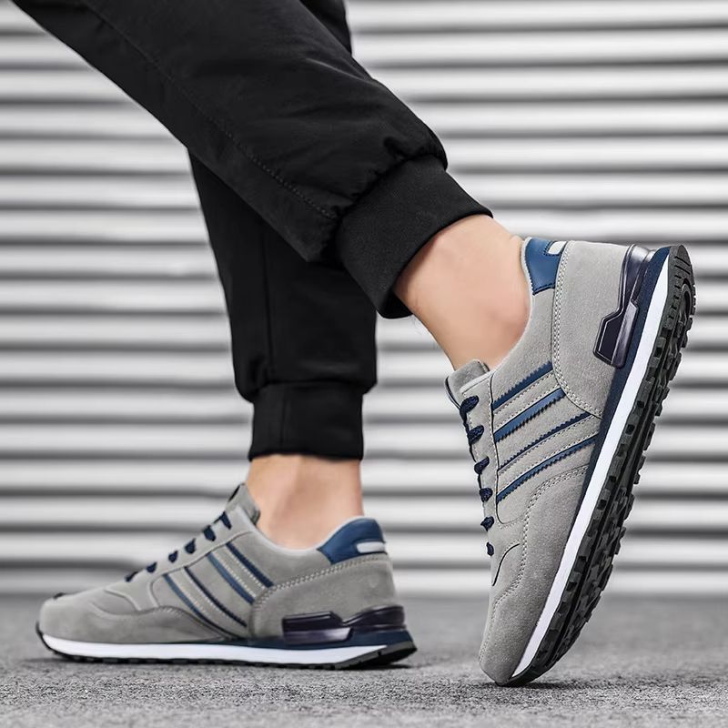 Men Casual Sneakers – Lightweight Artificial Leather Lace Up Shoes